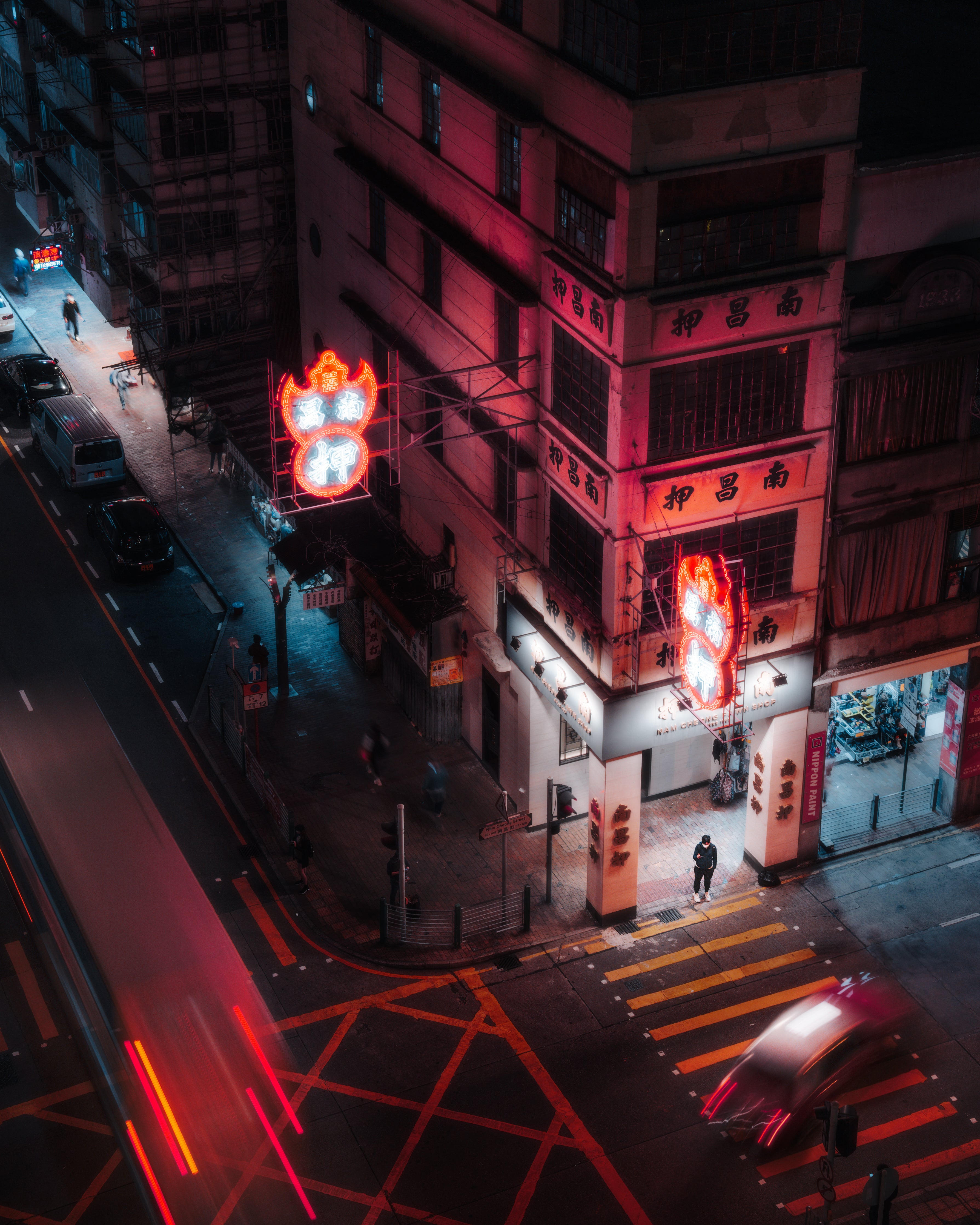 Neon Corner - Cybernoir Photo Art Print Streetphotography Street Urban Night Neon